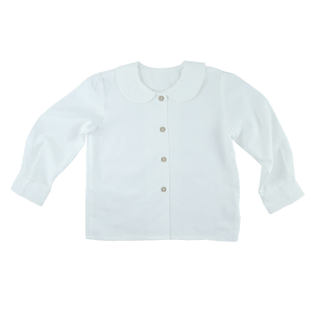 Minimundus blus av ekologisk bomull vit