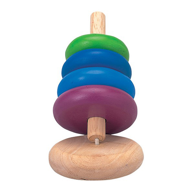 Stapelleksak Torn av gummiträ PlanToys