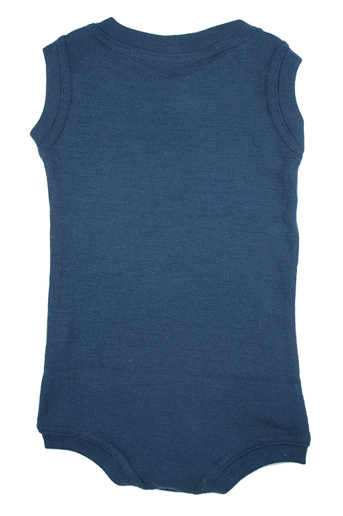 Minimundus bodylinne av 100% merinoull marinblå