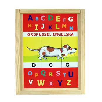 10 engelska ord pussel i låda Hjelms