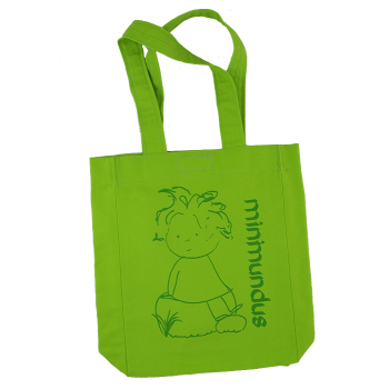 Minimundus tygkasse tote bag 100% ekologisk bomull grön