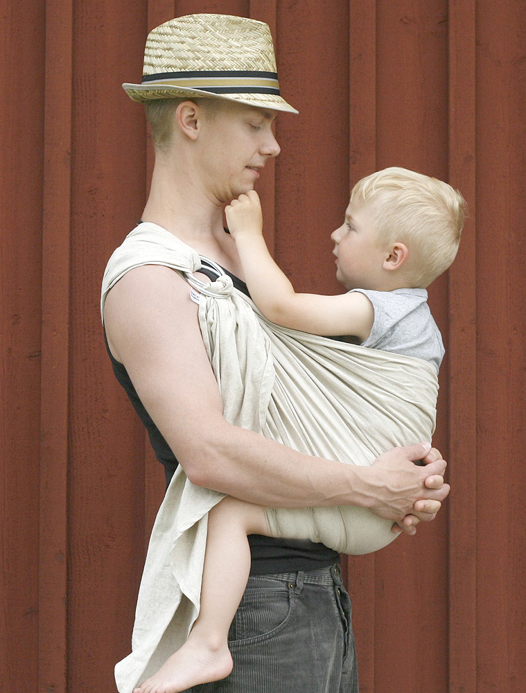 Minimundus bärsjal ringsjal av naturtyg oblekt