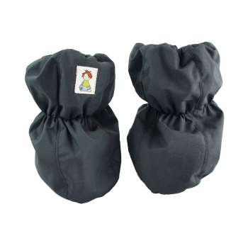 Minimundus tossor med foder av merinoull ullfleece svart