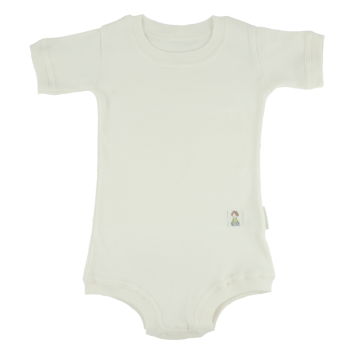Minimundus body med kort ärm 100% ekologisk bomull naturvit