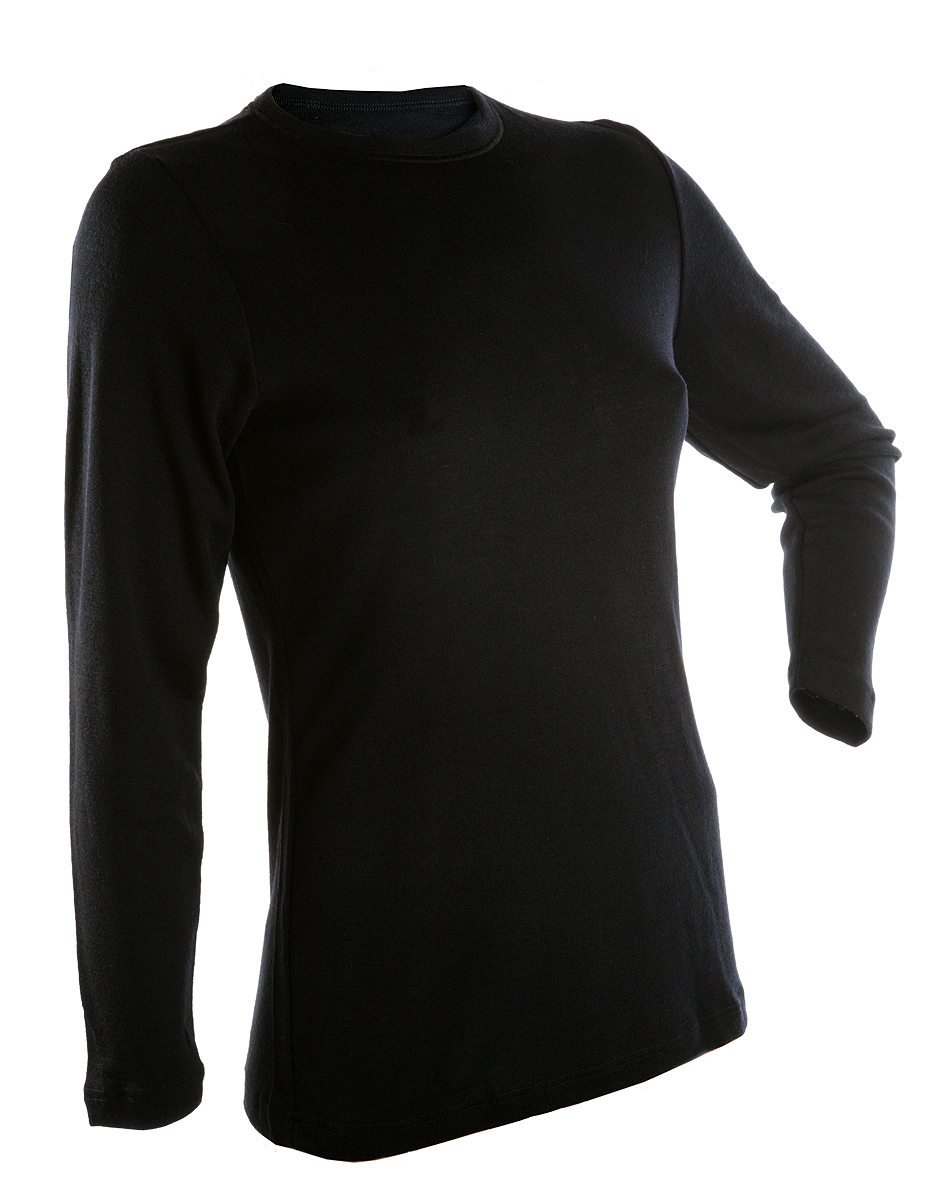 60021 Janus BlackWool dam tröja lång ärm 100% merinoull svart Janus BlackWool dam tröja lång ärm 100% merinoull svart