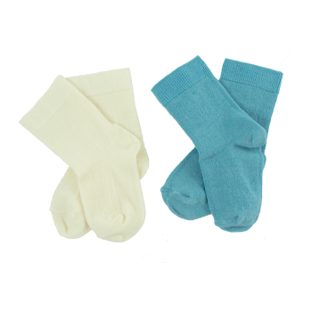 Janus babystrumpor ullstrumpor merinoull 2-pack turkos och vit