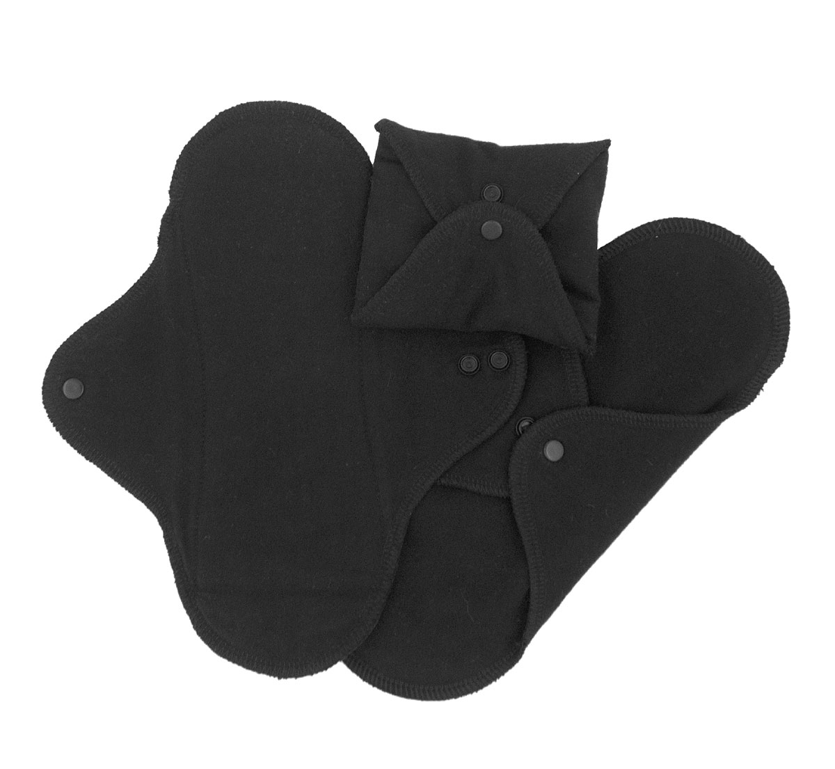 ImseVimse ekologiska tygbindor Classic regular dag svart 3-pack