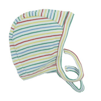 Minimundus mössa med knyt 100% ekologisk bomull glada ränder