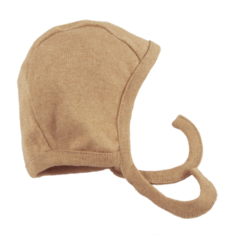 Minimundus mössa med knyt 100% ekologisk Coloured by Nature färgväxande bomull brun