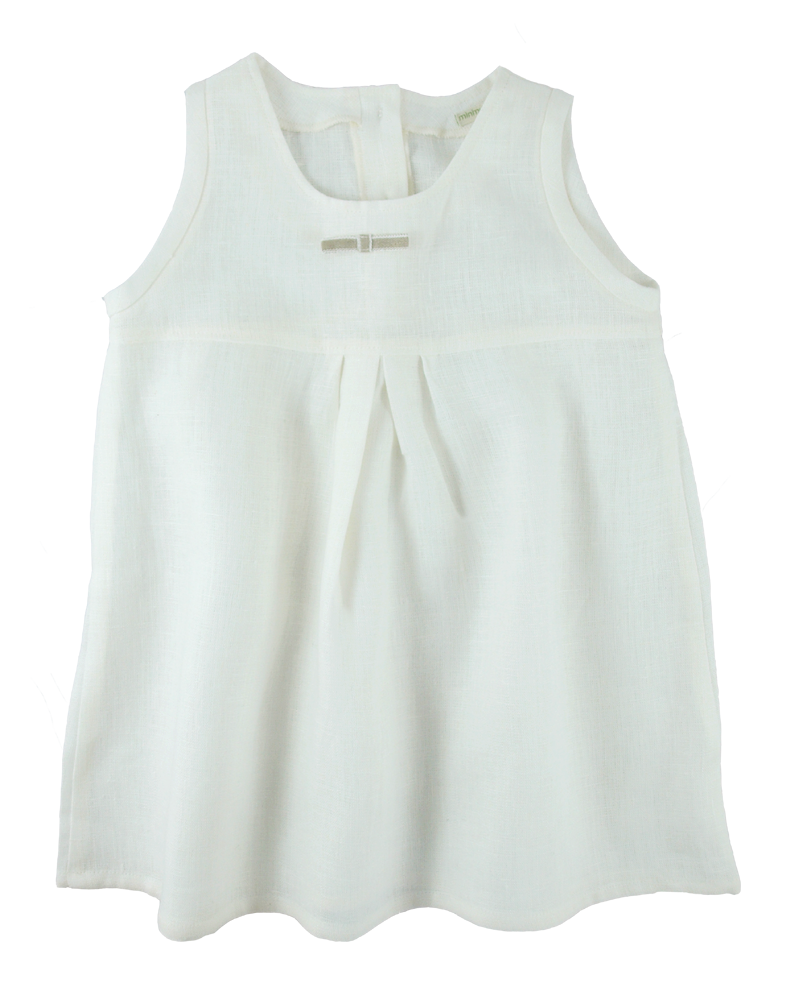 43066 Ärmlös klänning av 100% ekologiskt lin vit Ärmlös klänning av 100% ekologiskt lin vit
