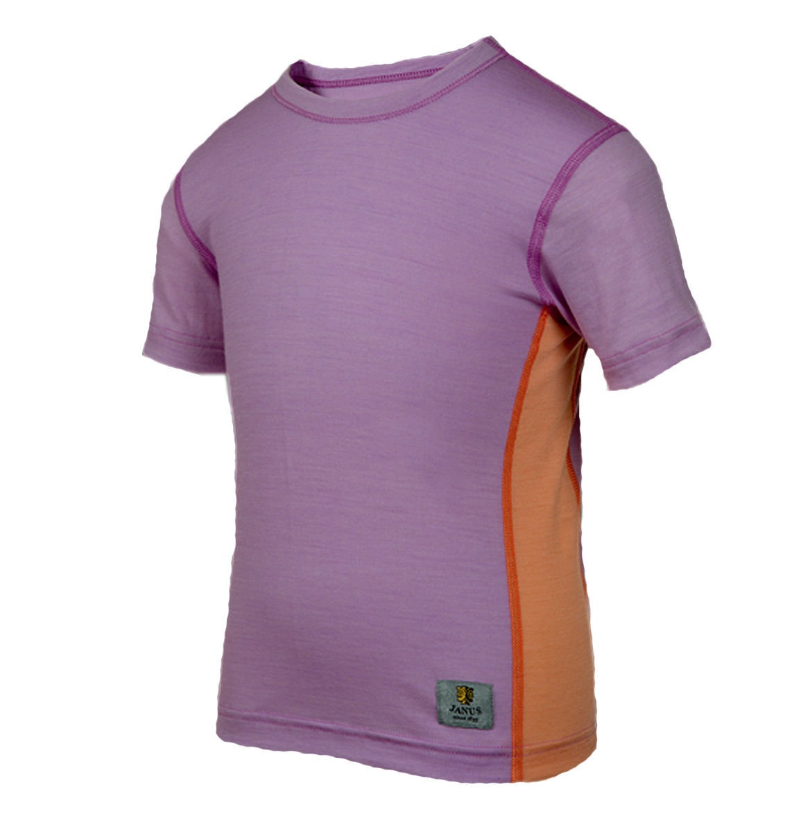 45049 Janus LightWool barn t-shirt 100% merinoull lavendellila/orange Janus LightWool barn t-shirt 100% merinoull lavendellila/orange