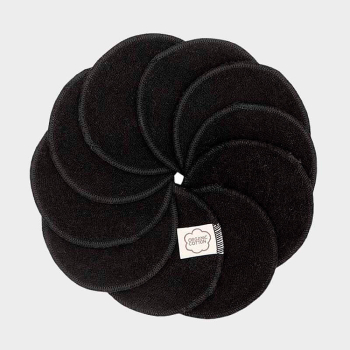 ImseVimse rengöringspads av ekologisk bomullsfrotté 10 st svarta