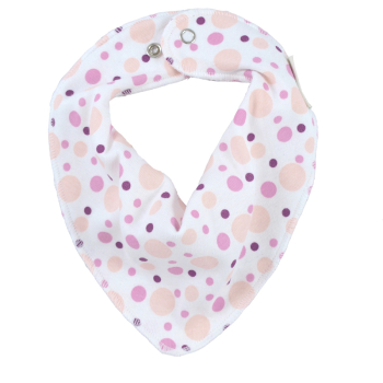 Minimundus dregglis bandana haklapp av 100% ekologisk bomull rosa prickar