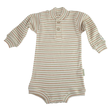 Minimundus body med farfarsknäppning 100% ekologisk Coloured by Nature färgväxande bomull grön brun natur