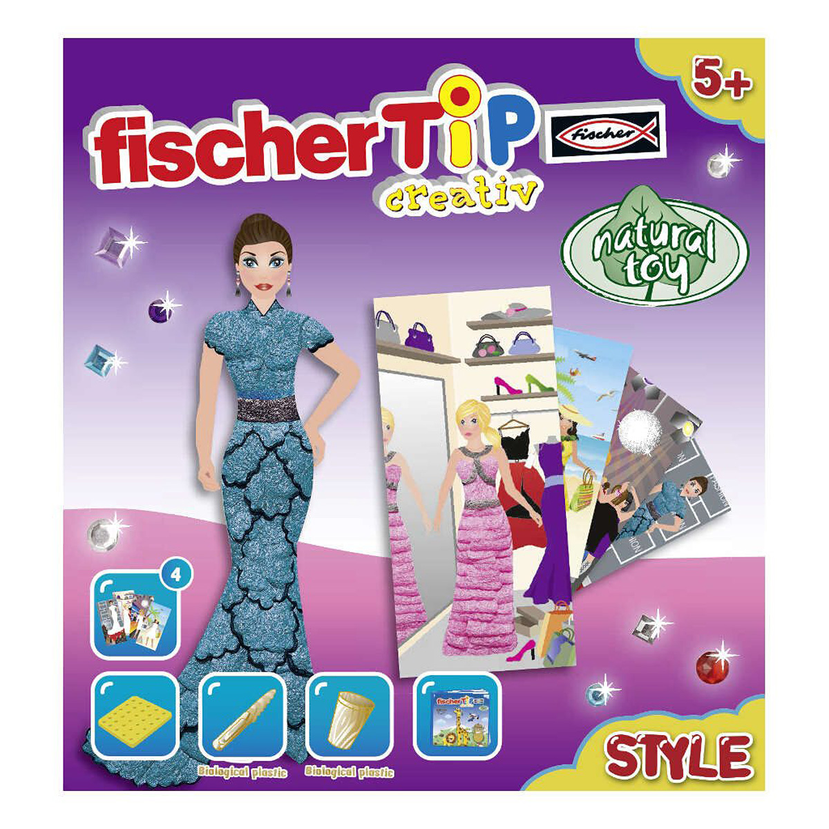 FischerTip ekologiska byggbitar av potatisstärkelse Style Box