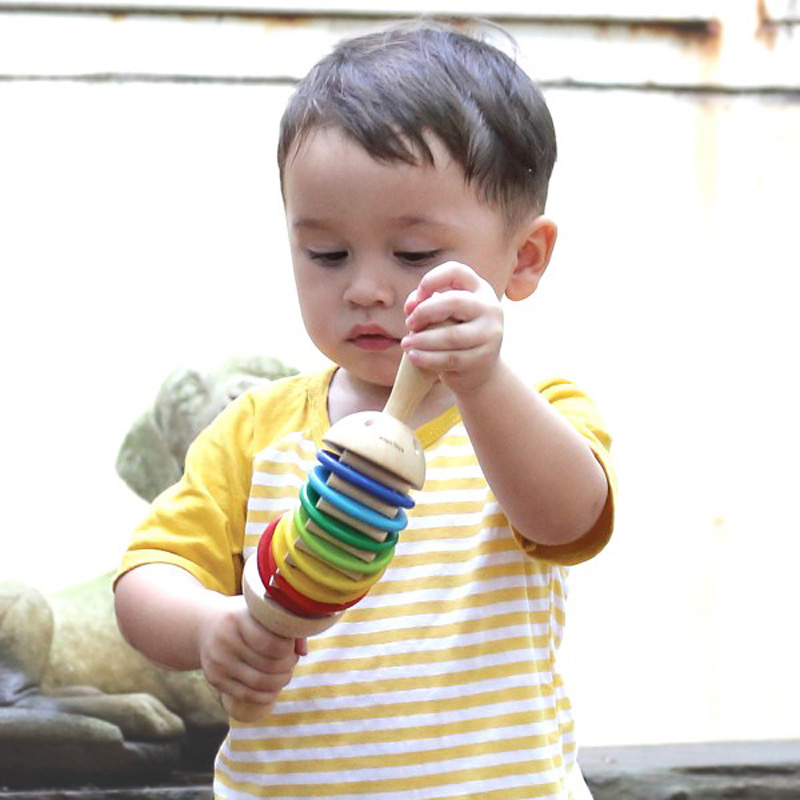 Clatter stor kastanjett av gummiträ PlanToys