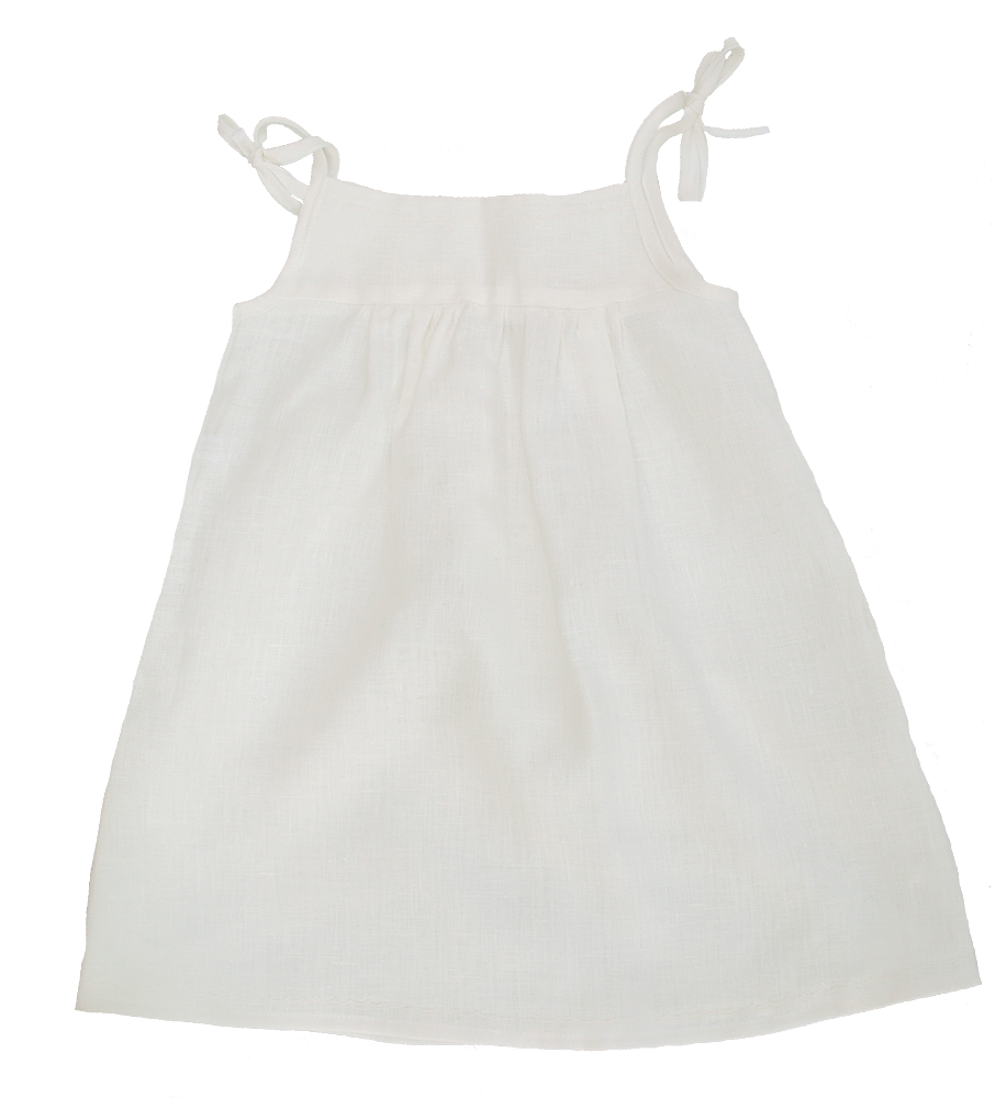 Minimundus långbyxor med knyt av lin vit