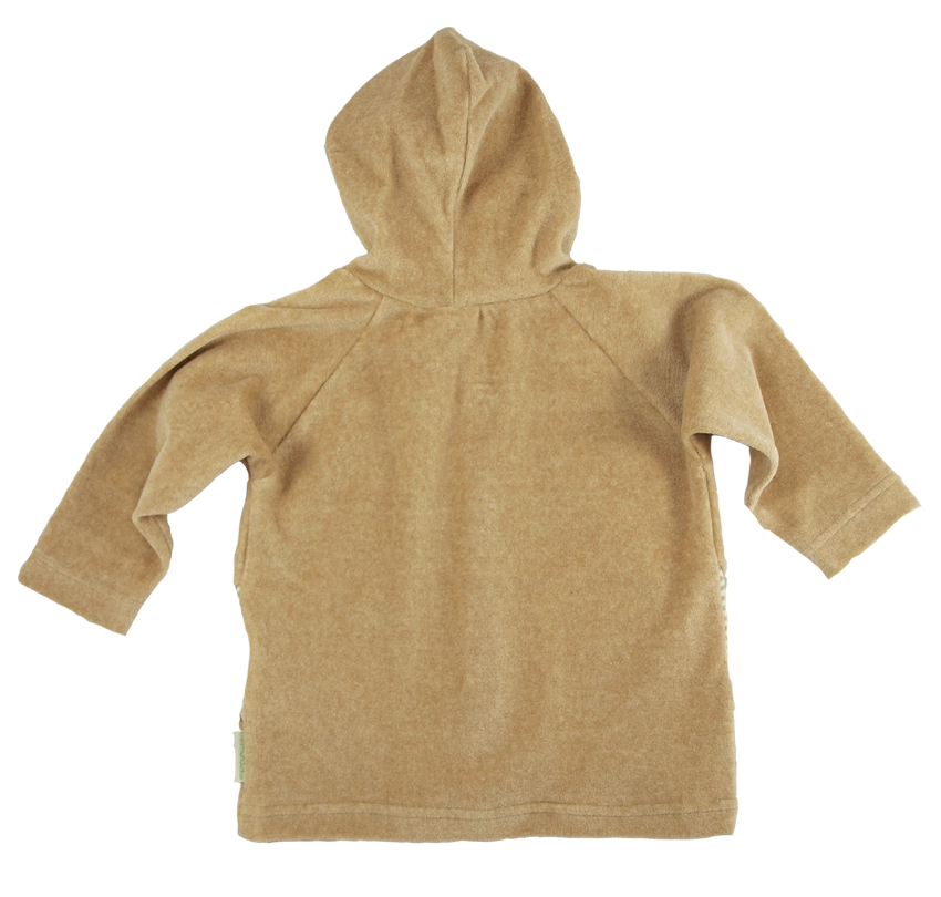 Minimundus luvtröja ekovelour Coloured by Nature färgväxande brun