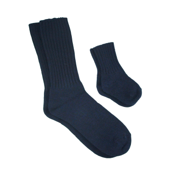 Minimundus ullstrumpa stor och liten marinblå