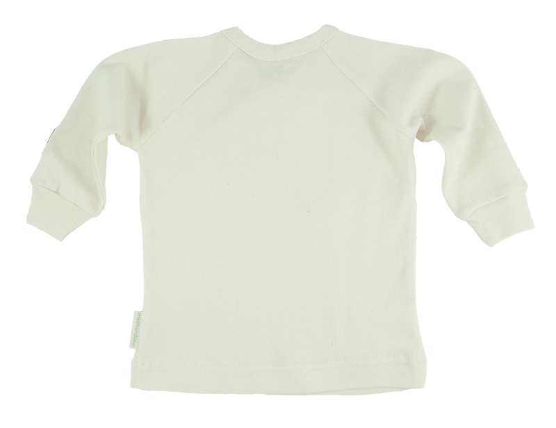 Minimundus tröja med omlotthals Coloured by Nature färgväxande 100% ekologisk bomull naturvit