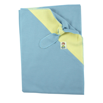Minimundus ekologisk babyfilt med snuttehörn ljusblå gul