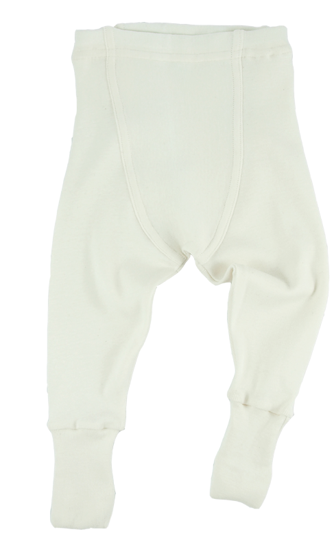 40030 Babybyxor med muddfot naturvit ekobomull Minimundus babybyxor med muddfot fotgömma naturvit ekobomull