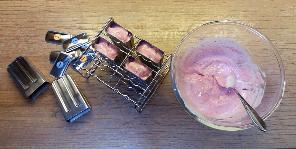 Glassformar rektangulära av rostfritt stål 6 st i ett ställ