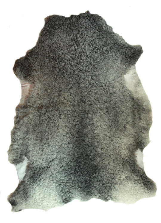 Svensk lammskinnsfäll gotlandsfår pälsfår grå