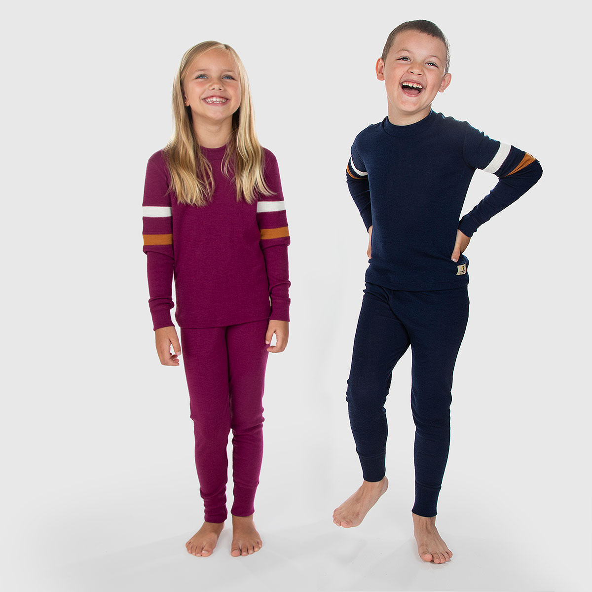 JanusGO tröja och långkalsonger av 100% merinoull lila eller marinblå