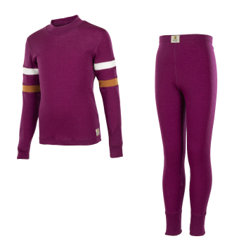 JanusGO junior tröja och långkalsonger paketpris 100% merinoull, lila