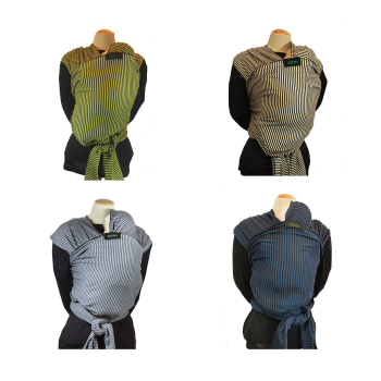 Minimundus bärsjal 100% ekologisk bomull, ekologiskt färgad randig 4,7