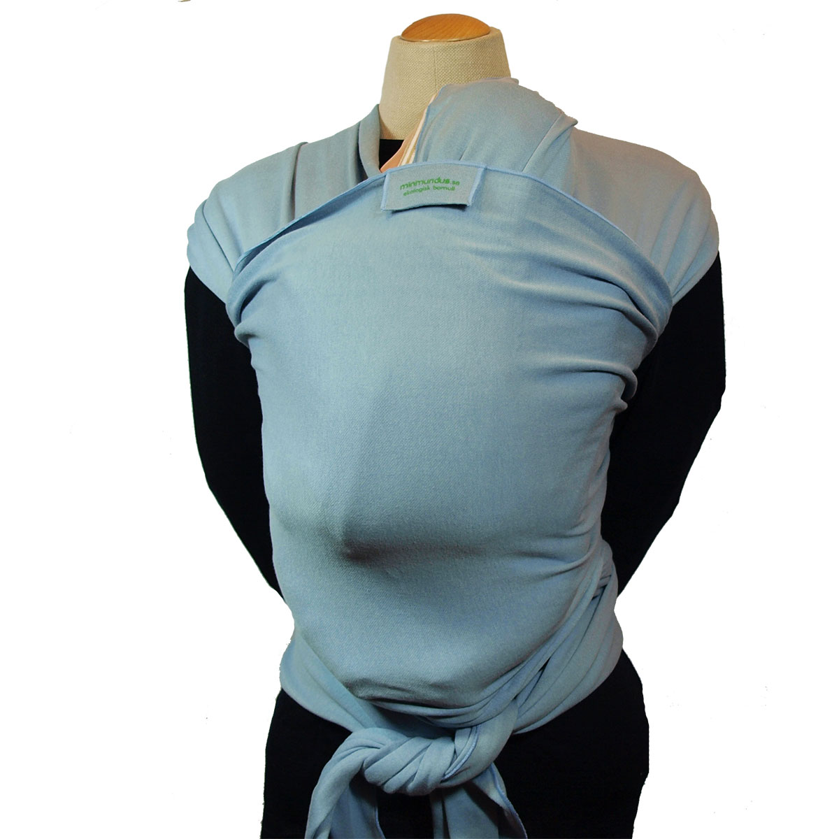 Minimundus bärsjal 100% ekologisk bomull ekologiskt färgad gråblå