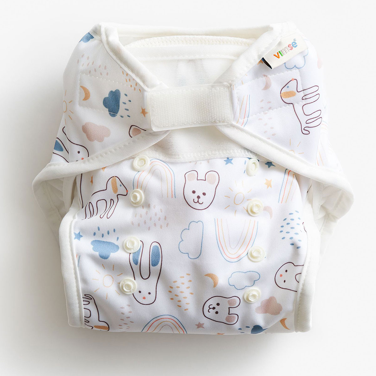 Vimse AI2 onesize PUL-skal blöjbyxa White Teddy