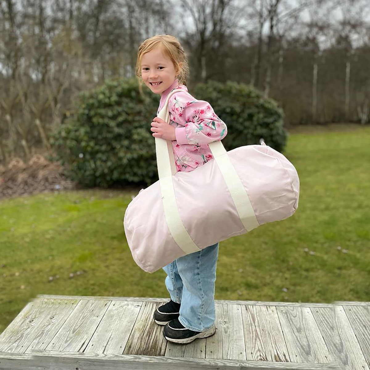 EarthAware ekologisk barrel bag, weekendbag rosa