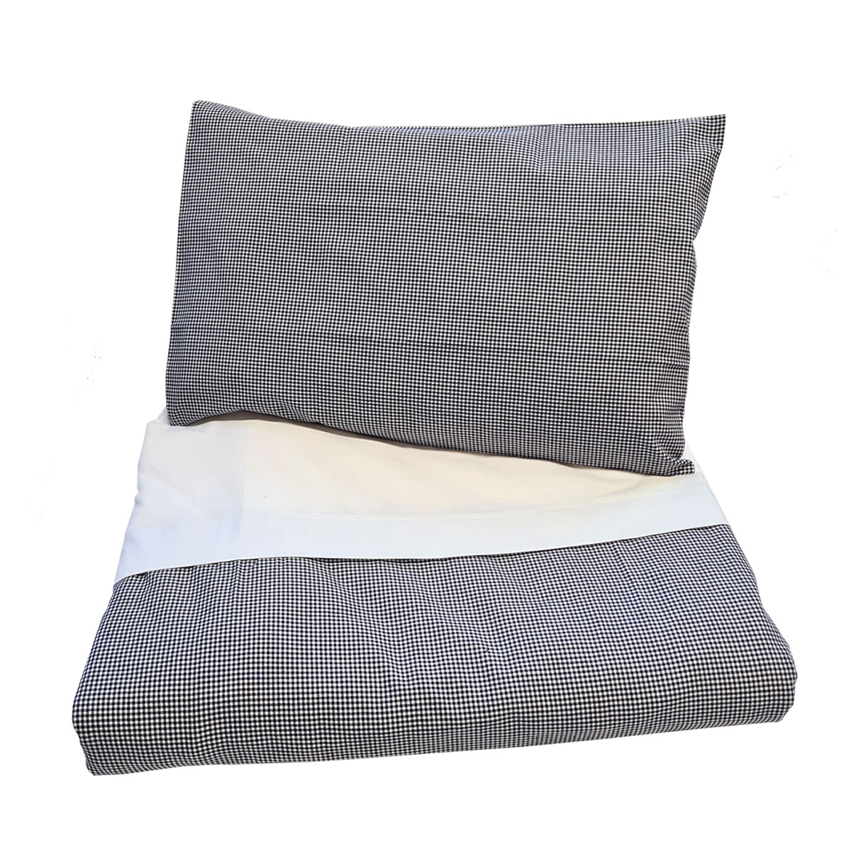 23045 Minimundus påslakanset spjälsäng 100% ekologisk bomull marinblå rutigt Minimundus påslakanset spjälsäng 100% ekologisk bomull marinblå rutigt