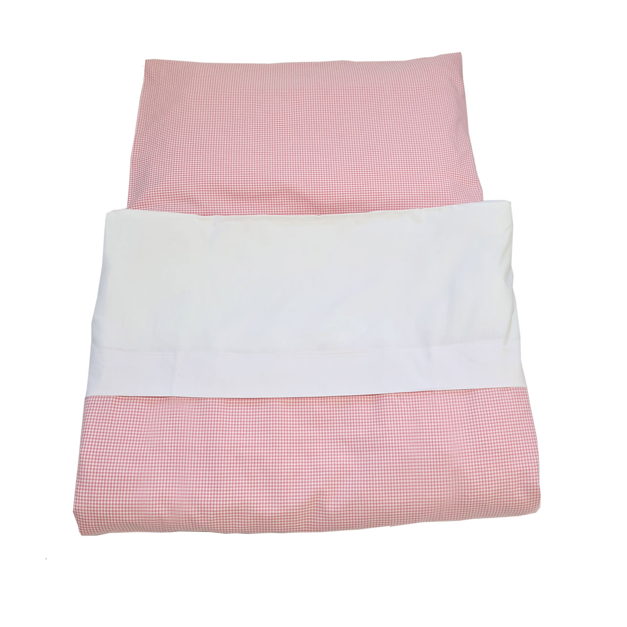 Minimundus påslakanset spjälsäng 100% ekologisk bomull rosarutigt