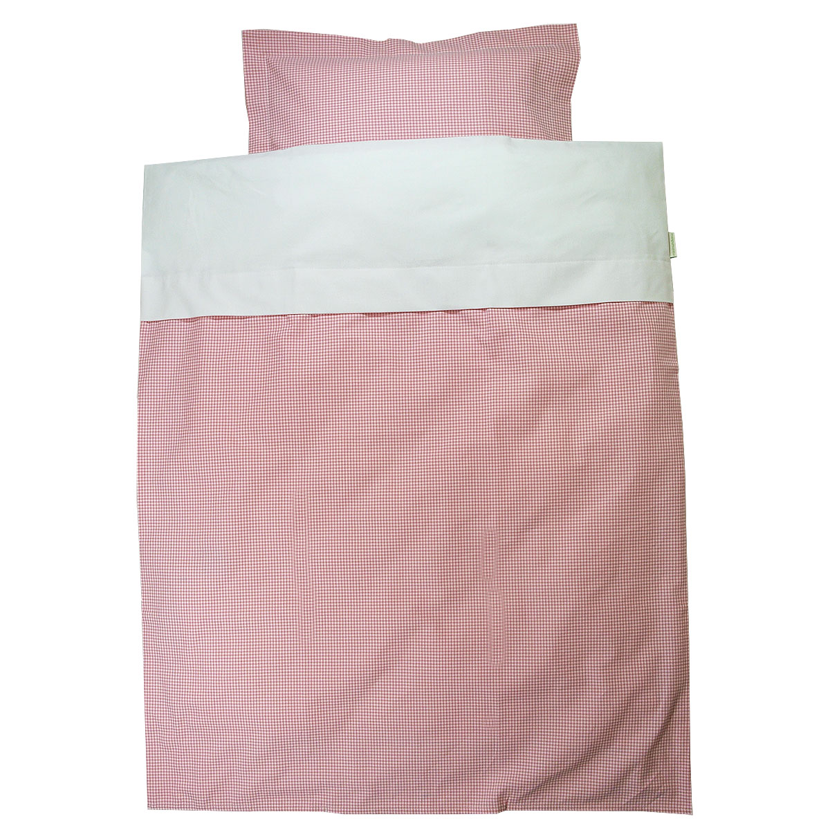 Minimundus påslakanset vagn/vagga 100% ekologisk bomull rosarutigt