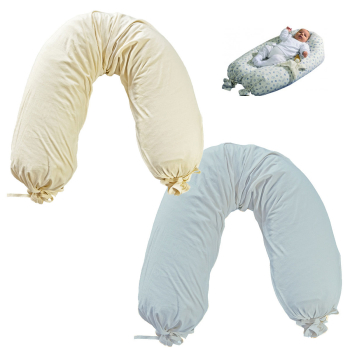 Överdrag till Prolana amningskudde relax 190 cm ekologiskt Bobo, blått och natur