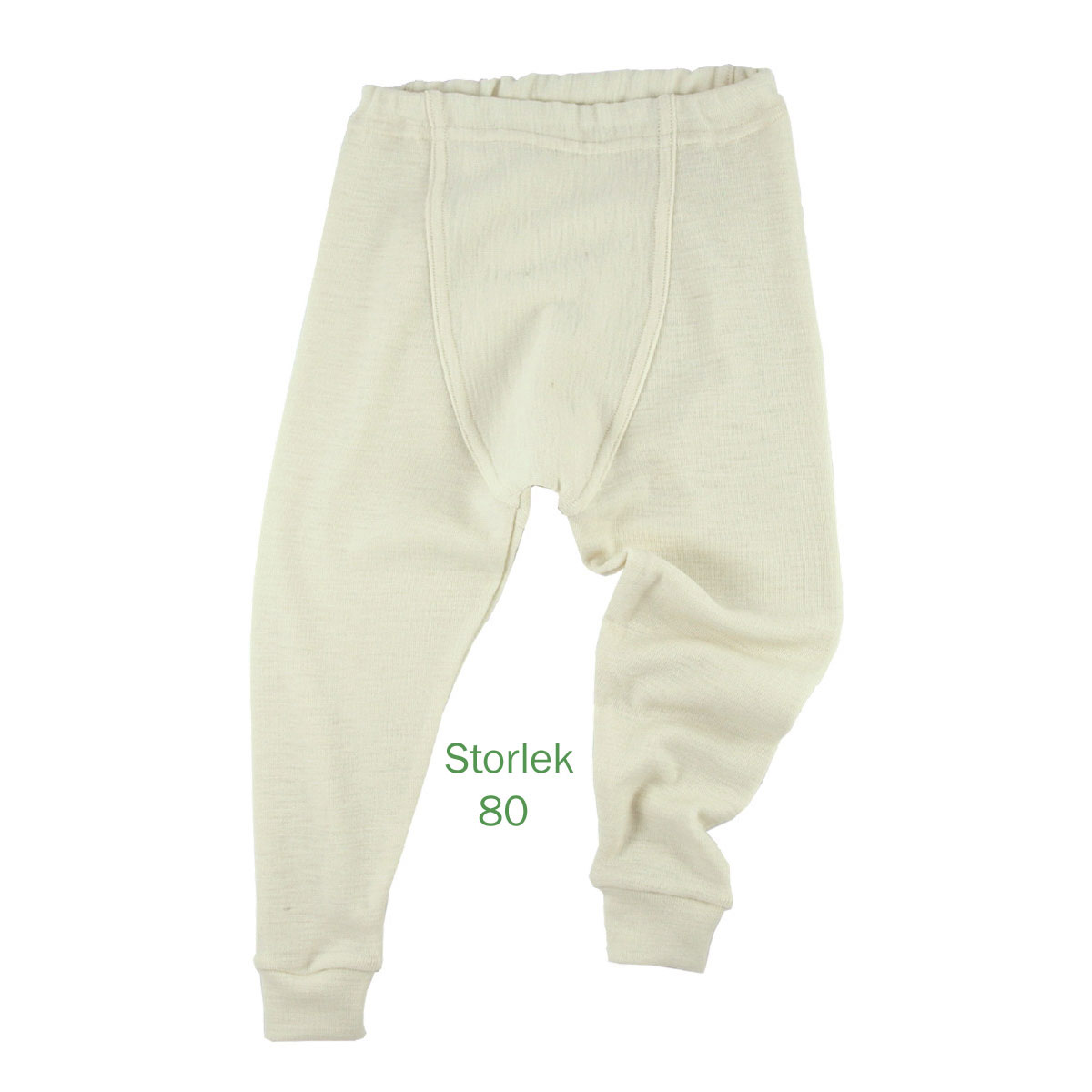 Minimundus babybyxor av 100% merinoull med fotgömma muddfot ullvit