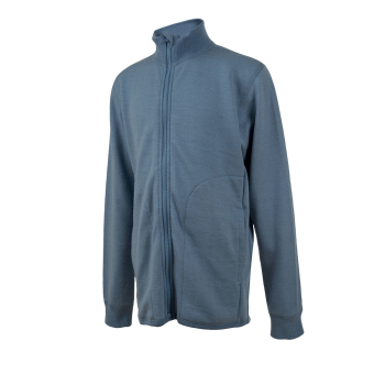 Janus DesignWool junior ullfrotté 100% merinoull jacka blå