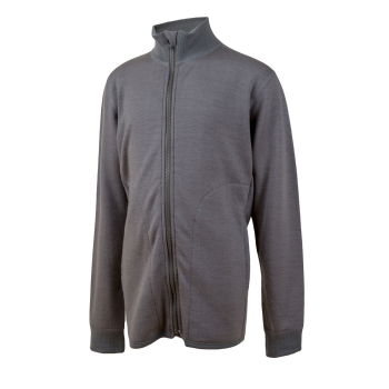 Janus DesignWool junior ullfrotté 100% merinoull jacka grå