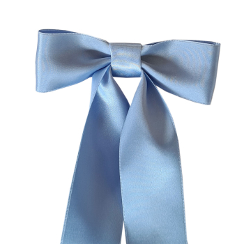 Dopband med rosett till minimundus dopklänning, ljusblått satin