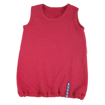 Minimundus tunika klänning av ullfrotté 100% merinoull röd