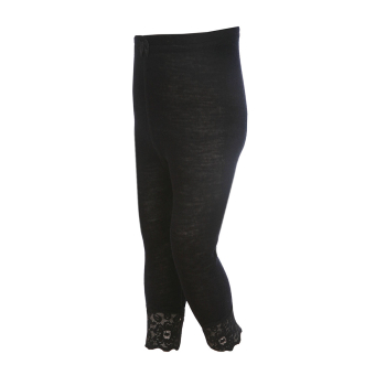 Ull med spets junior långkalsong svart Janus