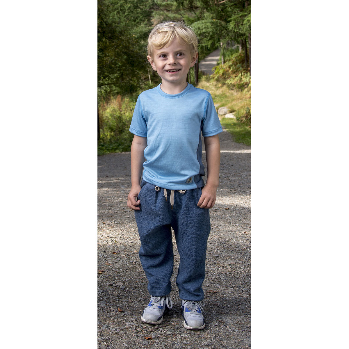 Janus LightWool barn t-shirt 100% merinoull ljusblå