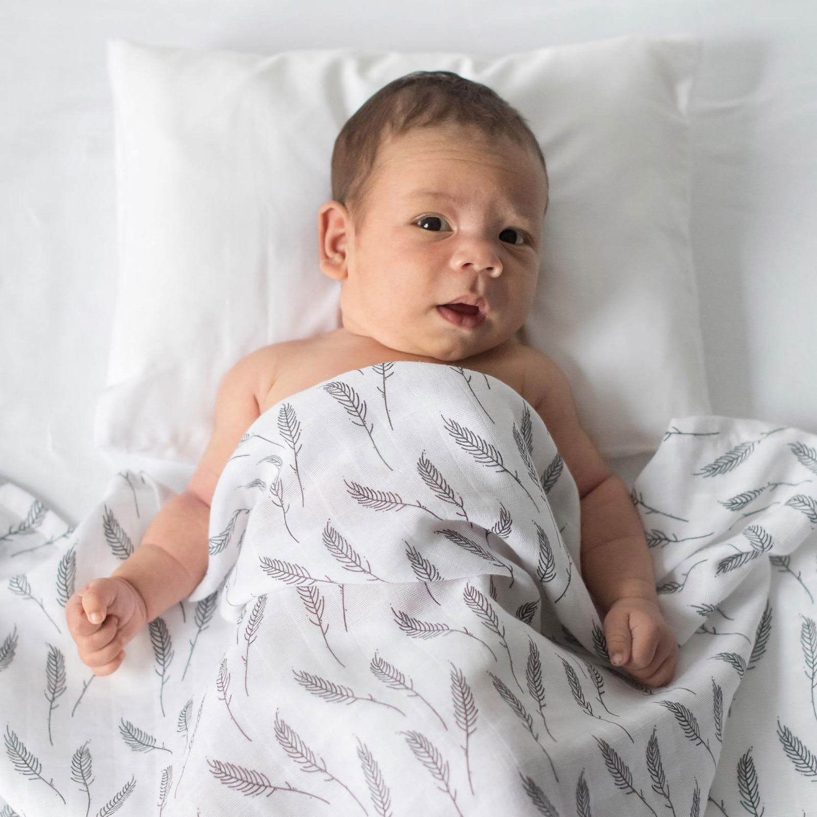 muslinfilt 70x70 cm 2-pack ekologisk bomull mörkgrå/vit Summervill