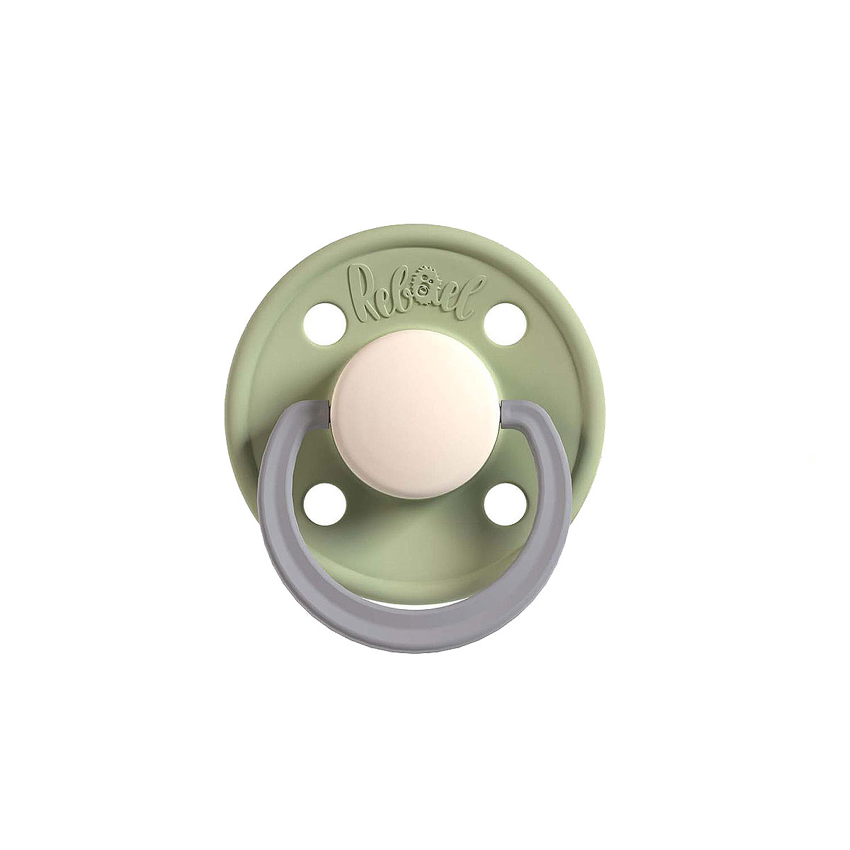 Rebael napp av naturgummi med sköld av medicinskt godkänd polypropen Cloudy Pony 1 st grön/grå 2 storlekar