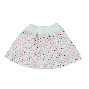 Minimunds barn kjol 100% ekologisk bomull rosa prickar