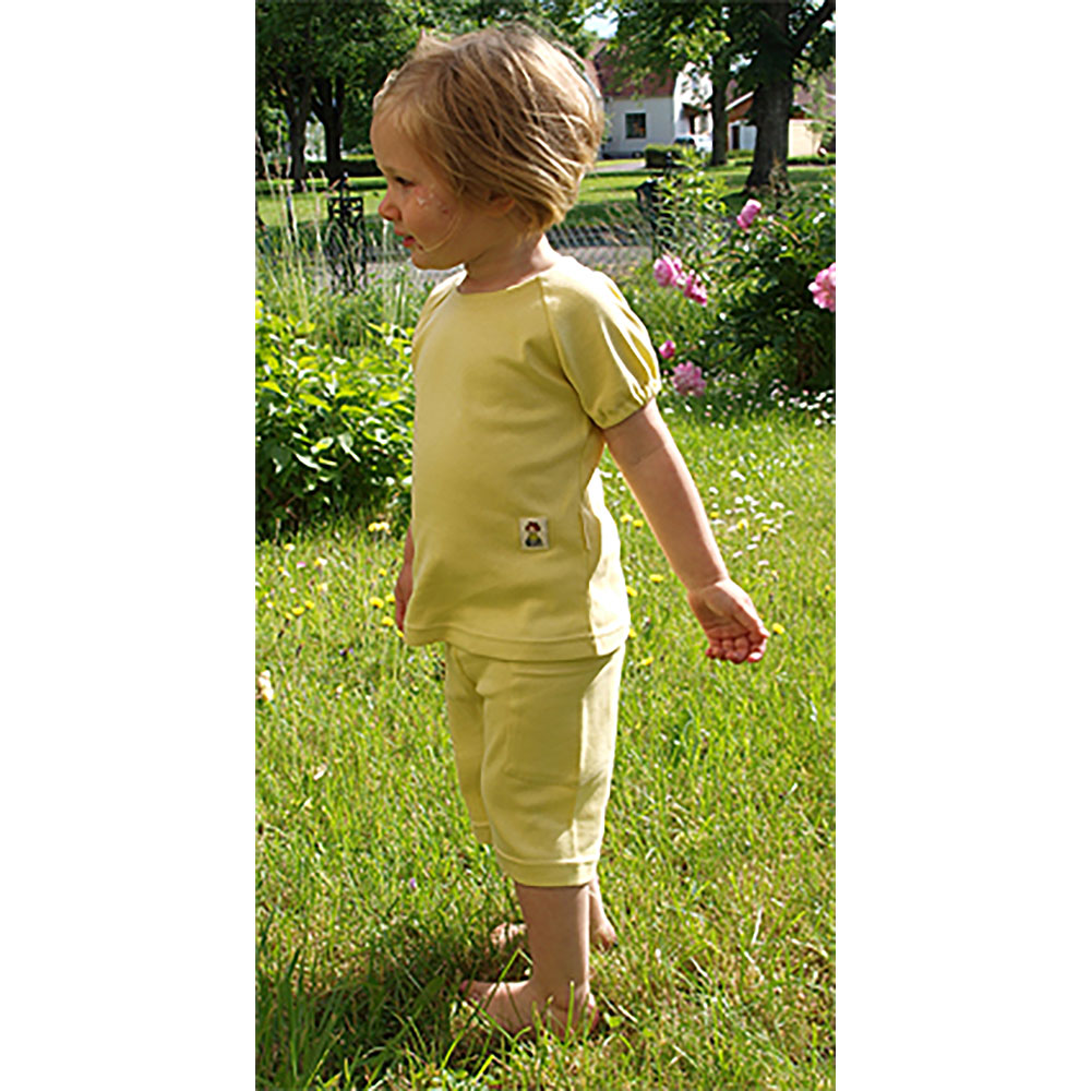 Tim&Teja topp tröja kort ärm av 100% ekologisk bomull ekologiskt färgad gul