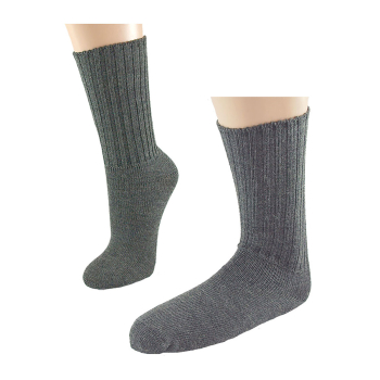 Minimundus ribbade ullstrumpor dam och herr merinoull gråmelerade